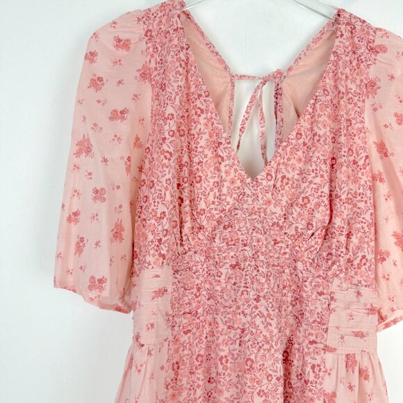 NWT American Eagle Romantic Floral Print Tiered Mini Dress Pink Size XL NEW - Picture 2 of 11